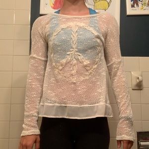 Mesh long sleeve shirt